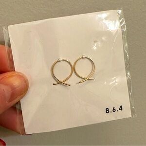 14K filled gold small hoop earings